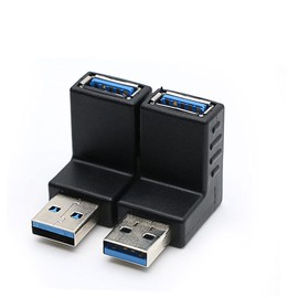 rgzhihuifz 2 Pack USB 3.0 Adapter 90 Degree Male to Female Combo Vertical Up and Down Angle Coupler Connector，USB 3.0 Male to Female 90 Degree Right Angle Extension Adapter