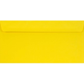 Netuno Pack of 25 Yellow DIN Long Envelopes 110 x 220 mm 90 g Burano Giallo Zolfo Paper Envelopes DL without Window for Greeting Cards Invitation Cards Wedding Cards Birthday Cards Letter Envelopes DL