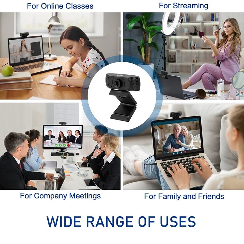 LYCANDER USB Webcam with Built-in Microphone, 720p High Definition (HD),