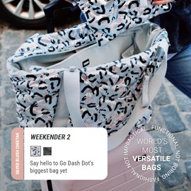 Go Dash Dot Weekender Travel Tote Bag Silver Blush Cheetah