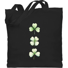 Baumwolltasche - St. - Kleeblatt St Patricks Day I Glücksbringer Geschenk Irisches Kleeblatt Geschenk I Saint Patricks Day Glücksklee Irisch I Irland Kostüm Kleeblatt Ireland - Unisize - Schwarz