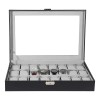 UTEN 24 Slots Watch Box Large PU Leather Jewelry Organizer