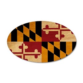 CafePress Maryland Flag 22X14 Oval Wall Peel 20"x12" Oval Wall Decal, Vinyl Peel, Reusable Cling