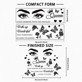 SUPERDANT Inspirational Quote Wall Stickers Queen Wall Art Stickers Nursery Wall Stickers Beauty Butterfly Wall Decals DIY Vinyl Art for Girl's Bedroom Kid's Room Wall Decoration