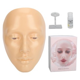 Tablero Facial de Práctica de Maquillaje Cara de maniquí de Silicona 5D para Ojos Maquillaje Principiante con 20 Ml de Aceite Desmaquillante para Maqu
