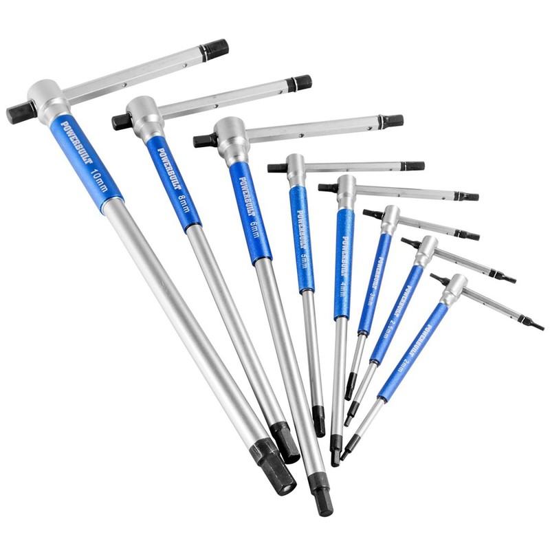 Powerbuilt 8 Pc Metric T-Handle Hex Allen Key Wrench Set