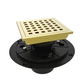 WEBANG 4 Inch Brushed Gold Shower Drain with Clog Prevention and Strainer