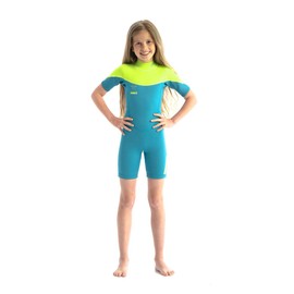 Jobe Junior Boston 2mm Shorty Wetsuit - Teal - Easy Stretch - Unisex
