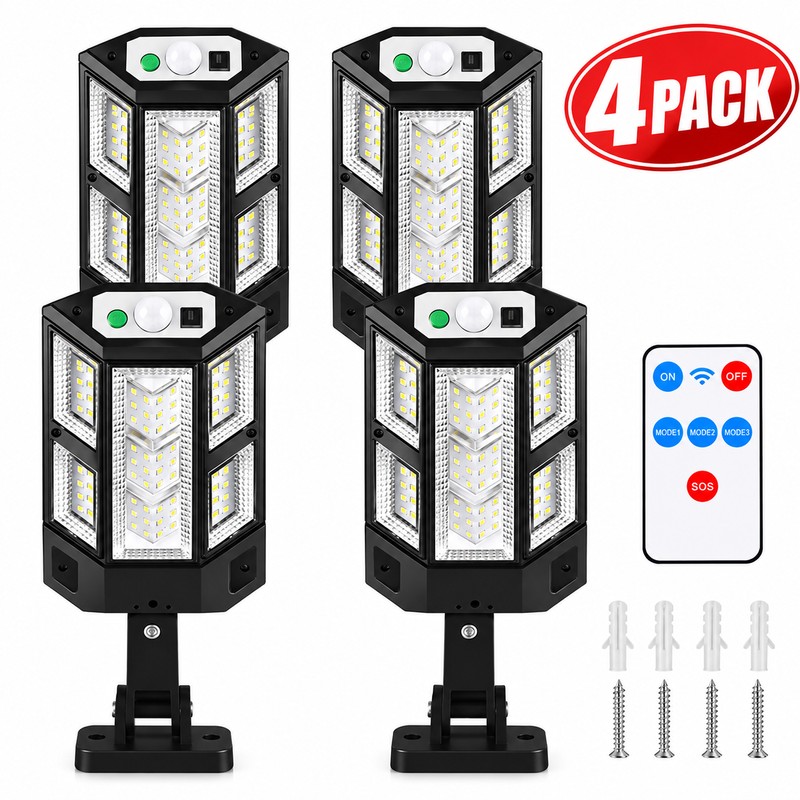 Solar Motion Sensor Light for Outdoor Lighting – 4-Mode Self-Contained
