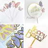 Feawiai 42pzs Decoración Pastel De Mariposa Letrero Feliz Cumpleaño