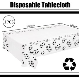 Football Table Cloth Table Cover Party for World Cup 2022,108*180cm Rectangle Black White Football Soccer Plastic Tablecloth for Football Party Table Decorations Supplies,Football Birthday Decorations