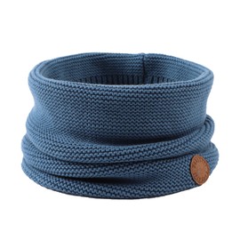 XIAOHAWANG Knitted Baby Boys Girls Scarf Warm Autumn Winter Toddler Scarves Cotton Kids Neck Warmer (Denim Blue)