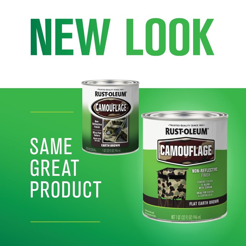 Rust-Oleum 379559-2PK Specialty Camouflage Paint, Quart, Flat Earth Brown, (Pack