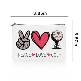 Golf Makeup Bag for Women Golfer Gifts for Friend Daughter Granddaughter Golf Birthday Gifts for Golf Lovers Gifts for Mom Girlfriend Wife Golf Accessories for Women Golfing Cosmetic bag for Purse