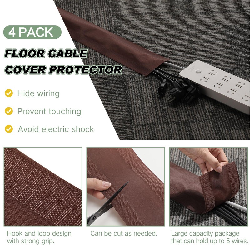 WILLBOND Carpet Cord Cover Cable Protector Floor Cover Cable Protector