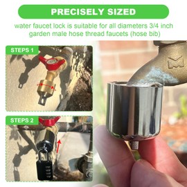 RMSPO DSL-1 Hose Bib Lock Fits for 3/4" Faucet Or Hose Spigot, for Faucet Knob/Water Spigot/Propane Tank(Padlock Not Included)