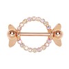 PIERCE ME (2pcs) Rose Gold Plated AB Clear Jeweled Sweat