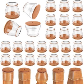 Ansible 24 pcs Chair Leg Floor Protectors, Furniture Felt Pads Silicone Covers caps for Chairs,Chair Leg Protectors for Hardwood Floor (Fit Round Diameter 15/16" to 1-5/16")