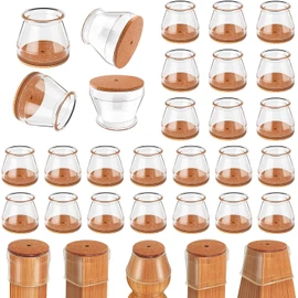 Ansible 24 pcs Chair Leg Floor Protectors, Furniture Felt Pads Silicone Covers caps for Chairs,Chair Leg Protectors for Hardwood Floor (Fit Round Diameter 15/16" to 1-5/16")