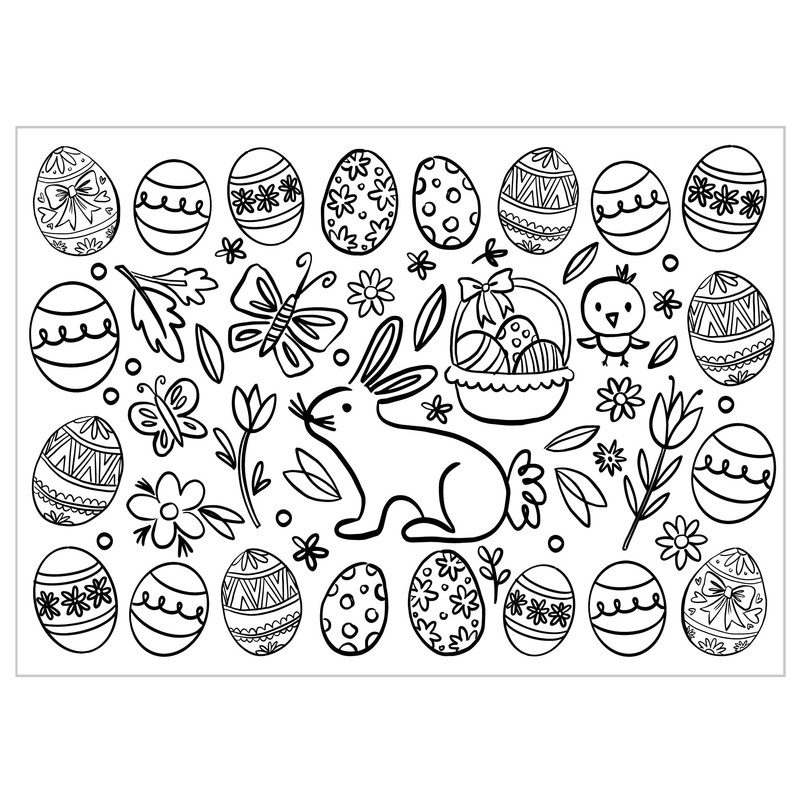 Iconikal Color-Your-Own 2-Sided Reversible Disposable Paper Place Mats, 14 x