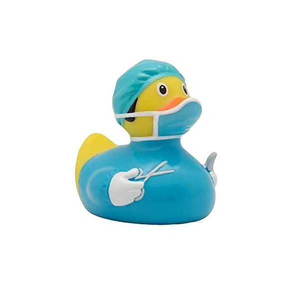 LILALU SHARE HAPPINESS - Bath Duck for Babies, Children and Adults - Squeaky Duck - Surgeon Duck