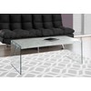 Monarch specialties , Coffee Table, Tempered Glass, Grey Cement, 44"L