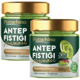 2 PACK X PUFAI Anthap Turkish Pistachio Spread Cream with 30% pistachios, without palm oil, Antepsan Antebella 30% Pistachio Paste Cream Spread 200 grams