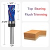 SpeTool Coated 1/4 Flush Trim Router Bit with Top Bearing,
