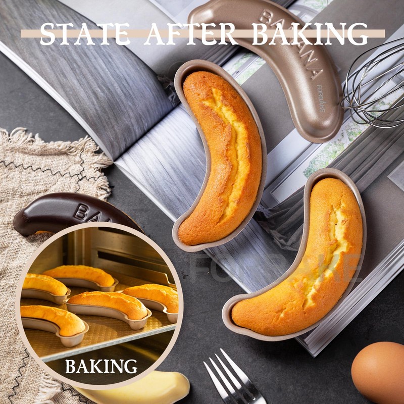 Marimer FOR BAKE Non-Stick 6" Banana Shaped Pan Set -