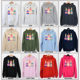 TEEAMORE Pop Fizz Clink Sweatshirt Champagne Graphic Drinking Bridesmaid Bridal Party Crewneck Light Pink Large #0036