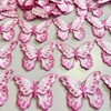 18 Pcs Pink Butterfly Applique Patches Sew On Patches Set