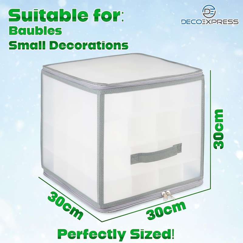 DECO EXPRESS Christmas Ornament Storage Box Christmas Decoration Storage Baubles