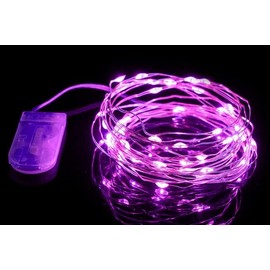 Nataluna Fuchsia 40 Micro LEDs with Batt. 4 m Indoor, See Photo, One Size