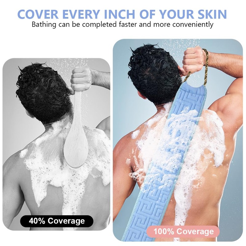 Exfoliating Back Scrubber for Shower, 34 Inches Back Scrubber with