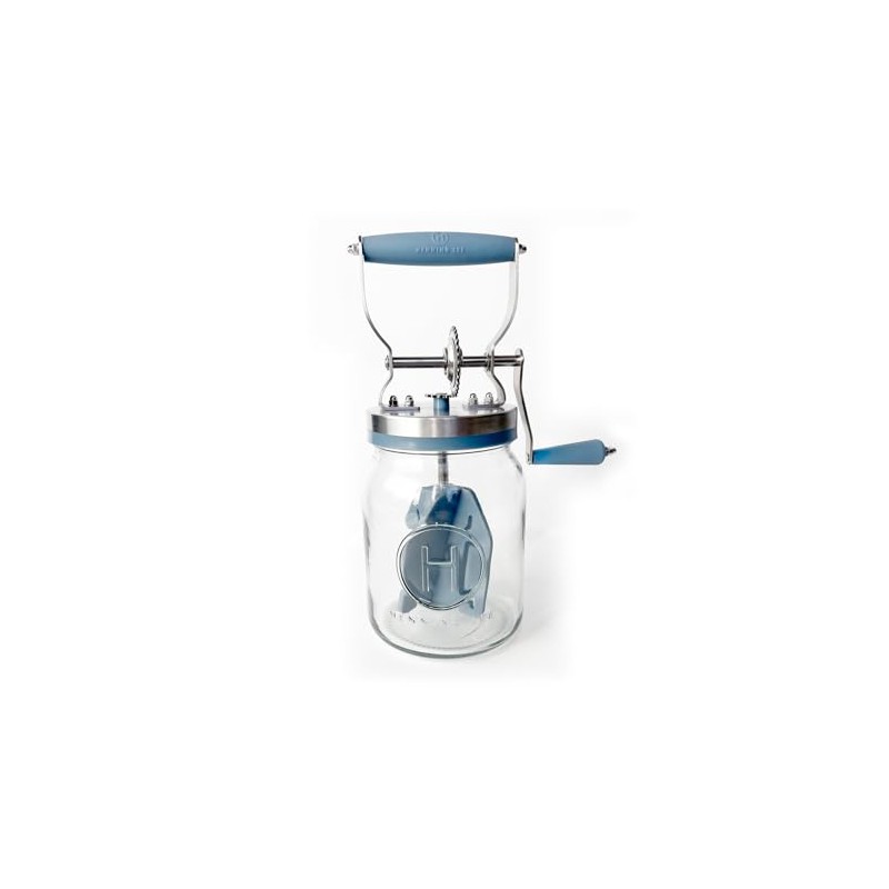 Henning Lee Manual Glass Butter Churner with Jar, 32 ounce