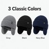 Winter Knit Hat with Ear Flaps for Men and Women