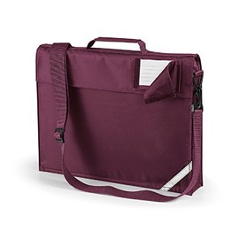 Quadra junior book bag with strap in burgundy
