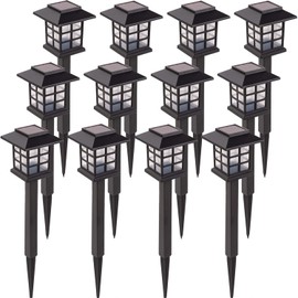 LAUREL CANYON Solar Pathway Lights 12 Pcs, Outdoor Solar Landscape Decorative Lights, Automatic Walkway Lights with LED Light Bulbs for Garden, Path, Yard, Lawn, Square