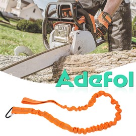 Adefol Bungee Chainsaw Strap, Chainsaw Lanyard with Carabiner, Heavy-Duty Built-in Bungee Cord with Ring Enhanced Length for Greater Flexibility, Orange
