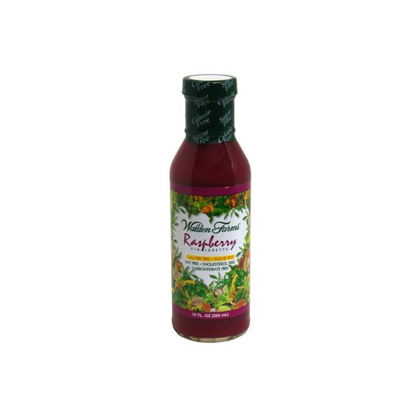 Walden Farms Raspberry Vinaigrette Dressing, 12 oz Bottle, Non-GMO, Fresh 0g Net Carbs Salad Topping and Sugar Free Condiment, Keto and Kosher, Natural Sweet Tangy Flavor, 6 Pack