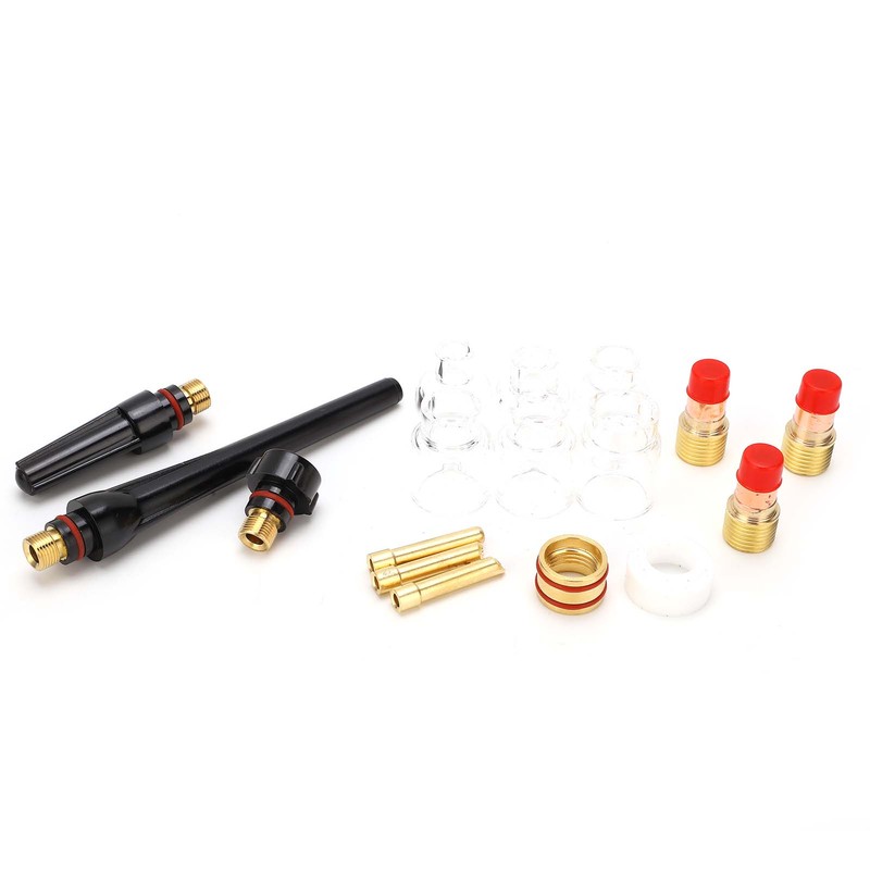 Welding Torch Kit Glass Nozzle Gun Tail Tungsten Clamp Silicone
