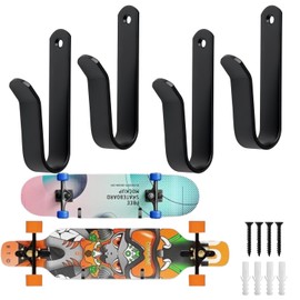 Skateboard Wall Mount, Snowboard Wall Mount, Snowboard Display for Snowboard, Deck Ski Mount for Boards such as Skateboards, Longboards, Wakeboards and Roller Skates, 2 Pairs