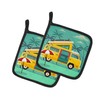 Caroline's Treasures Greatest Adventure Camper Van Pair of Pot Holders,