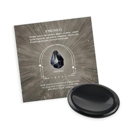 Obsidian Inspirational Stones Natural Healing Crystal Kindness Stone - Worry Stone for Anxiety and Stress Relief - Palm Stones for Meditation and Soothing Emotions, 1lb, Crystal, obsidian