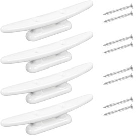 WTMORE Boat Cleats 5inch, High Impact White Nylon Dock Cleats,Boat Dock Cleat Rope Cleat with Screws, Perfect for Marine, Deck, Nautical Decor/Home Decor 4 Pack