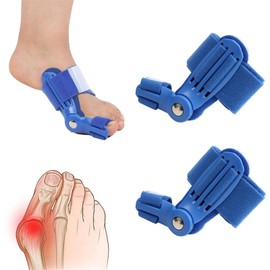 Correctores de Juanete, 2 PCS Férulas de Juanete de Talla Ajustable, Adapta a Todos Los Tamaños de Pie para el Alivio del Dolor de Los Juanetes y la Corrección del Valgo del Dedo del Pie, Azul