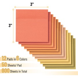 Mr. Pen- Sticky Notes, 3”x3”, 12 Pads, 600 Sheets, Autumn Earth Sticky Notes 3x3, Stocky Notes for Bible Journaling
