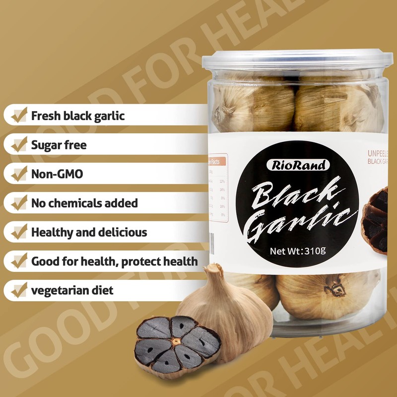 RioRand Black Garlic 310g Whole Black Garlic Aged for Full