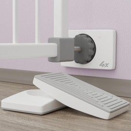 WunderHippo 4 x Wall Protection Pads for Stair Gates & Door Safety Gates - Rectangular Protective Pads for Baby Clamping Gates - For Door Gates, Stair Gates - Wall & Door Protection No Drilling