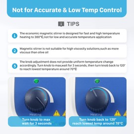VISOSCI Magnetic Stirrer Hot Plate Max 380℃, Magnetic Hotplate Stirrer with Max Speed 2000RPM, 5L Stirring Capacity, Stirring Bar Included,Not Suitable for Accuracy and Low Temp Control